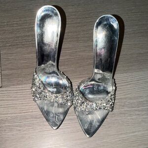 SHEIN Silver Glitter Heels